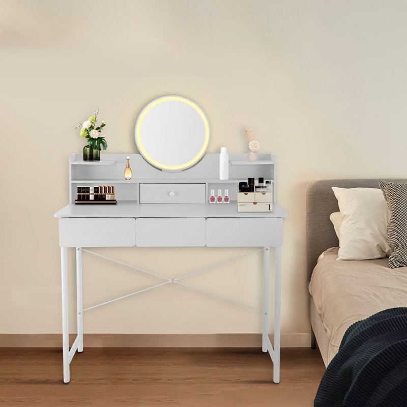 Ebern Designs Nyziah 39.4" W Vanity With Mirror Wayfair